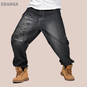Ebaihui Men Denim broek losse streetwear jeans hiphop casual print skateboard broek voor mannen plus size broek