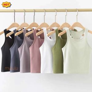 Eb yoga bh bra dames tanktop slank lu mouwloze yoga outfits shirt geborsteld vrouwen training sporten met gewatteerde beha