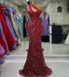 Ebi août aso sirène rouge foncé robe de bal perles sexy soirée fête formelle deuxième réception d'anniversaire de fiançailles robes robes robe de soirée zj es