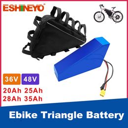 Ebike 36V 48V 20Ah 25Ah batería triangular 1000W 1500W bicicleta eléctrica 18650 Li-ion para Bafang Motor Kit 750W batería Akku