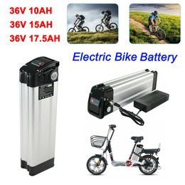 Batterie Ebike 36 v 500 w argent poisson batterie tube diagonal vélo électrique batterie au lithium pour 36 v ebike