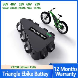 Ebike Batterij Driehoekvormige U004 Batterij 21700 Cel 36V 48V 52V 60V 72V Grote capaciteit voor Bafang Motor 500W 1000W 2000W