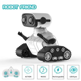 Ebo Robot Toys Robot RC rechargeable pour enfants garçons et filles jouet télécommandé avec musique et yeux LED cadeau pour enfants 240304