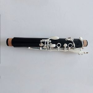 Clarinette d'ébène noire en bois un ton 18 touches Wood Professional Clarinet Musical Instruments avec boîtier en cuir Key Silver