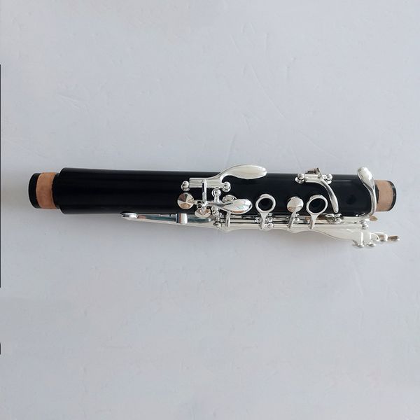 Clarinette d'ébène noire en bois un ton 18 touches Wood Professional Clarinet Musical Instruments avec boîtier en cuir Key Silver