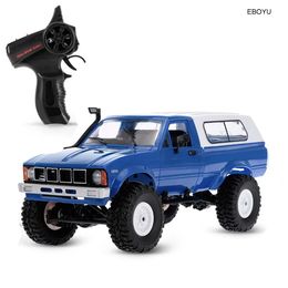 EBOYU WPL C24 RC camion 1 16 24 GHz 4WD voiture avec phare télécommande chenille tout-terrain pick-up RTR cadeau jouet pour enfants 240117