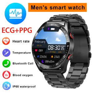 ECG + PPG Bluetooth appel montre intelligente pour hommes pleine touche Sport hommes montres santé GPS Fitness Tracker hommes Smartwatch pour Android