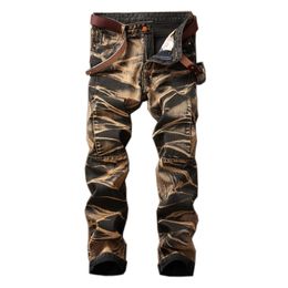 Echoine mannen jeans mannen casual nostalgische retro merk hoge kwaliteit katoenen jeans mannen patchwork denim pants Jean broek