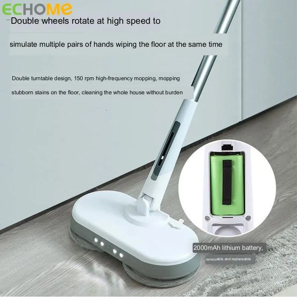 Echome Electric Floor Mops Sprinkler ménage entièrement automatique Sweeper Wireless Rotary Wice Floor No Steam Vaft Nettaiteur Tool 240508