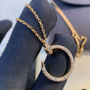 Ecklace clou -serie hanger dunne ketting goud vergulde 18k voor vrouwelijke ontwerper diamant t0p geavanceerde materialen designer ketting jubillace cadeau 003