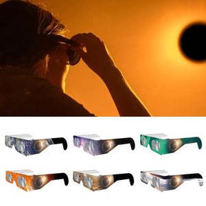 Gafas de visualización Eclipse con protección UV Impresión de imágenes solares en color Estilo unisex ligero Diseño directo 240307