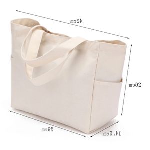 Eco katoenen draagtas met meerdere zakken canvas tas op maat