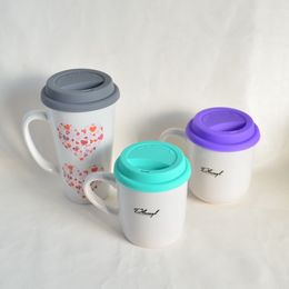 Couvercles en silicone de différents diamètres différents pour tasses (sans tasses) Couverture anti-poussière insulati pour tasse de bois de thé en céramique