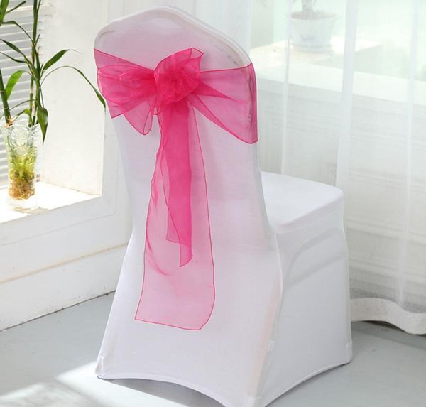 Eco-friendly 18 * 275cm Organza Couverture de chaise Ceintures Ceinture Sashe Bow Couvre la fête de mariage Décorer Ban bbykGH bdesports