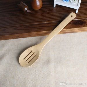 Écologique Bambou Cuillère Spatule 6 Styles Portable Ustensile En Bois Cuisine Cuisson Tourneurs Fente Mélange Titulaire Pelles wcw617