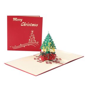 Cartes de voeux de Noël écologiques 3D faites à la main Pop Up carte-cadeau fête de Noël Invitation de vacances RRC426