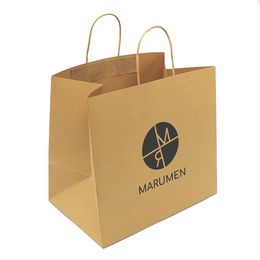 Eco Friendly Custom Luxury Brown Kraft Gift Paper Sacs avec votre propre logo 3A5