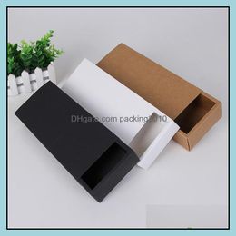Eco Friendly Kraft Paper Cardboard Der Box Socks Underwear Gift Packaging Boxes 22.5*9.5*4.5cm WEN6583 Drop Delivery 2021 Packing Office S S