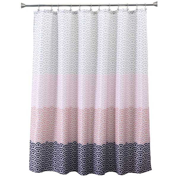 Rideau de douche en tissu rose plus long, écologique, pour baignoire, salle de bain, doublure en tissu avec 12 crochets, 72 x 80 pouces, imperméable et résistant à la moisissure, 269T