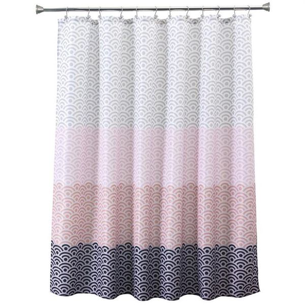 Rideau de douche de salle de bain rose plus long, respectueux de l'environnement, doublure en tissu avec 12 crochets, 72 x 80 pouces, imperméable et résistant à la moisissure212s