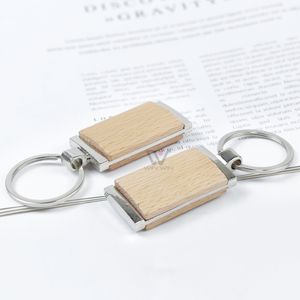 Porte-clés en bois vierge de luxe en métal écologique sangles porte-clés en cuir pour les enseignants porte-clés porte-clés porte-clés cadeau de Noël cadeau pédant