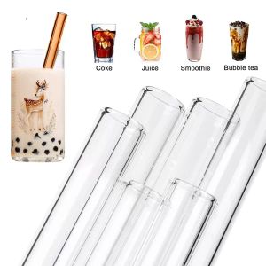 Eco-friendly Reusable Glass straw Boba Drinking Straws Bubble Tea Straw for Smoothie Milkshakes Straws fy5155