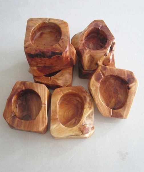 Cenicero de madera ecológico de madera de madera marrón irregular ceniza de cenizas cigarrillo cenicero de bolsillo marrón carashtray vt193333307753