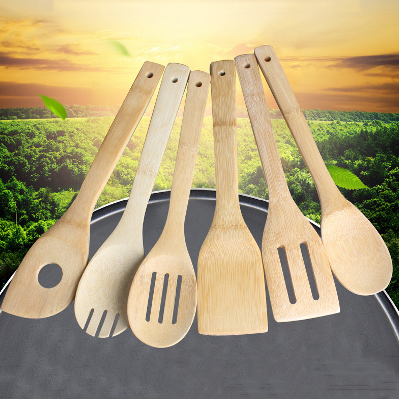 Eco-vriendelijke Houten Soep Lepels Bamboe Lepel Spatel 6 Stijlen Keuken Koken Gebruiksvoorwerp Turners Slotted Meng Holder Shovels BH3183 TQQ