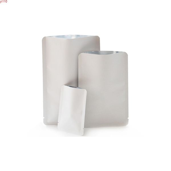 Sacs d'emballage alimentaire blanc Kraft thermoscellables écologiques, pochettes en Mylar en aluminium, organisateur de bœuf séché avec encoche de déchirure, 100 pièces/paquet de marchandises
