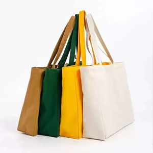 Eco grote lege tassen canvas winkelen herbruikbare opvouwbare schouderhandtas katoentas tas fy3832