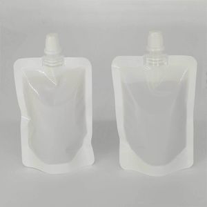 Eco-plastic drankverpakkingszakken 100 ml Stand-up uitloopzakjes Outdoor Camping Sap Koffie Opbergzakken 50 stuks pak met trechter 201198C