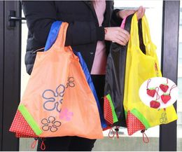 Eco opslag handtas aardbei opvouwbare boodschappentassen herbruikbare vouwkruiden nylon tas grote capaciteit woning tote pouch2299502