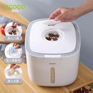 Ecoco 5/10kg Cuisine Nano Seau Insecte-Preuve à l'humidité Scellé Cylindre de riz Grain Dog Food Stockage domestique 210922