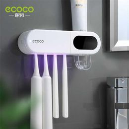 Soporte de cepillo de dientes eléctrico de esterilización doble ECOCO dispensador de pasta de dientes de carga fuerte accesorios de baño de pantalla inteligente 21112774