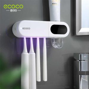 ECOCO Dubbele Sterilisatie Elektrische Tandenborstelhouder Sterk Dragende Tandpasta Dispenser Smart Display Bad Accessoires 2111256p