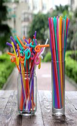 Ecofvriendelijke 1000 pc's Wegwerp kleurkunst stro drink sap fruit cola creatieve stijl rietjes milieubescherming plastic par1905691
