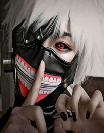 EcoFriendly Tokyo Ghoul Masker Enge Mascara's Halloween Maskers Cosplay Kaneki Ken Ontvetten Katoen PU Party Prop Anime Horror Masker3752442