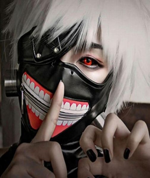 EcoFriendly Tokyo Ghoul Mask Scary Mascaras Máscaras de Halloween Cosplay Kaneki Ken Desengrasante Algodón PU Party Prop Anime Horror Mask5617001