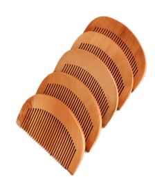 Ecovriendelijke houten kam goedkope natuurlijke perzik houten kam baardkam zak haarborstel kan logo afdrukken2047701