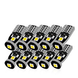 50 stks T10 LED-lampen Wit 3SMD 3030 Auto Licht W5W 194 168 CANBUS FOUT CANCELLELER BLIB 12V Wedge Lamp Draai Signaal Lichtband Decoder