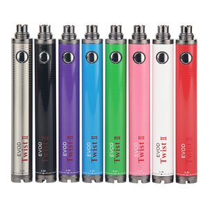 1pcs 1600mAh eVod Twist 2 II Vaper Pen 510 Fil VV Batterie Tension Variable Réglable eGo C Twist Vision Spinner II Vaporisateur