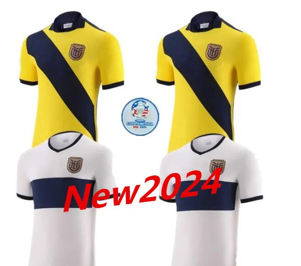 Equateur 2024 Copa Soccer Jersey Home Ywlow Away Biue Pervis Estupinan 2024 Gonzalo Plata Michael Estrada Football Shirts Thailand Quality Maillots de Foot 999