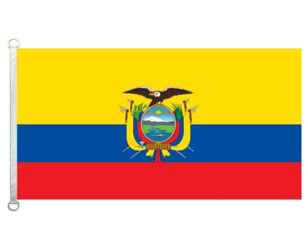 Bandera de Ecuador, 3x5 pies, 90x150cm, 100 poliéster, 110gsm, tejido de punto por urdimbre, bandera para exteriores 5129209