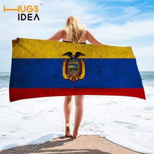 Ecuador Wapperende vlag Design Bathshower Handdoek Mode Zee Snelle Drogend Badmode voor zwembad