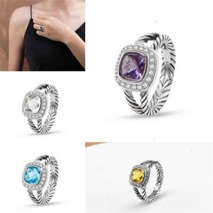 Ed Love Hoop Wedding Band Rings Purple Elegant Luxury Fashion Designer Sieraden Amethyst Zirkon Ring Designers Classic voor WOM2691