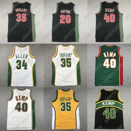 Ed Men 35 Kevin Durant 34 Ray Allen Seattles Basketball Jerseys 40 Shawn Kemp 20 Gary Payton Supersonic Reteo Jersey