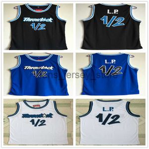 Ed NCAA Basketball Jerseys College #1/2 L.P. Jersey Anfernee Penny Hardaway Lil Chemises blanches Chemise bleue noire