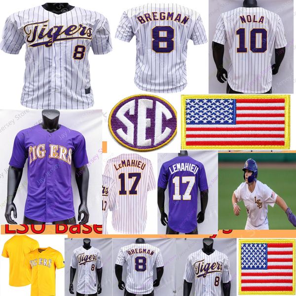 Ed NCAA LSU Tigers Maillots de baseball Dylan Crews Paul Skenes Tre Morgan Christian Little Thompson Blanc Ty Floyd Thatcher Hurd Garrett Edwards