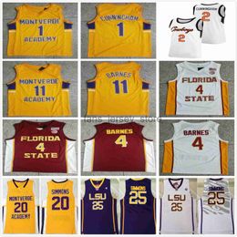 Ed NCAA Montverde Academy High School 1 Cade Cunningham basketbalshirts College 11 Scottie Barnes Geel Ben 20 Simmons Jersey