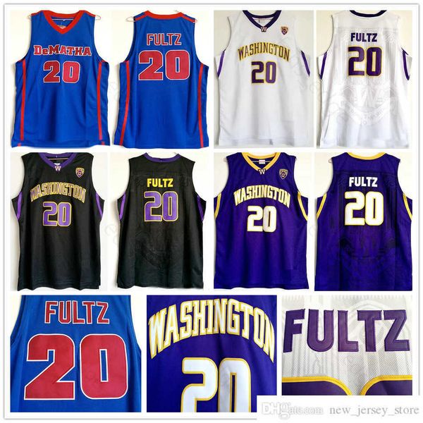 Ed NCAA Washington Huskies Basketball Jerseys College # 20 Fultz Jersey Violet Noir Blanc Dematha High School Markelle Blue 20fultz
